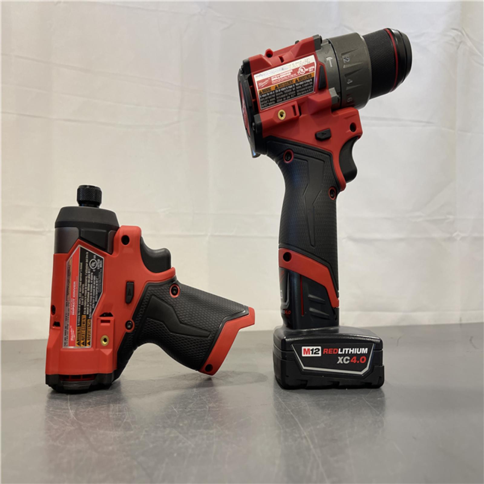 AS IS - Milwaukee 12V Brushless Hammer Drill and Impact Driver Combo Kit