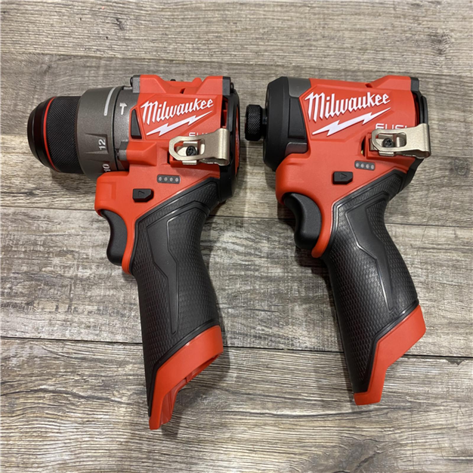 AS-IS Milwaukee FUEL 12-Volt Lithium-Ion Brushless Cordless Hammer Drill and Impact Driver Combo Kit
