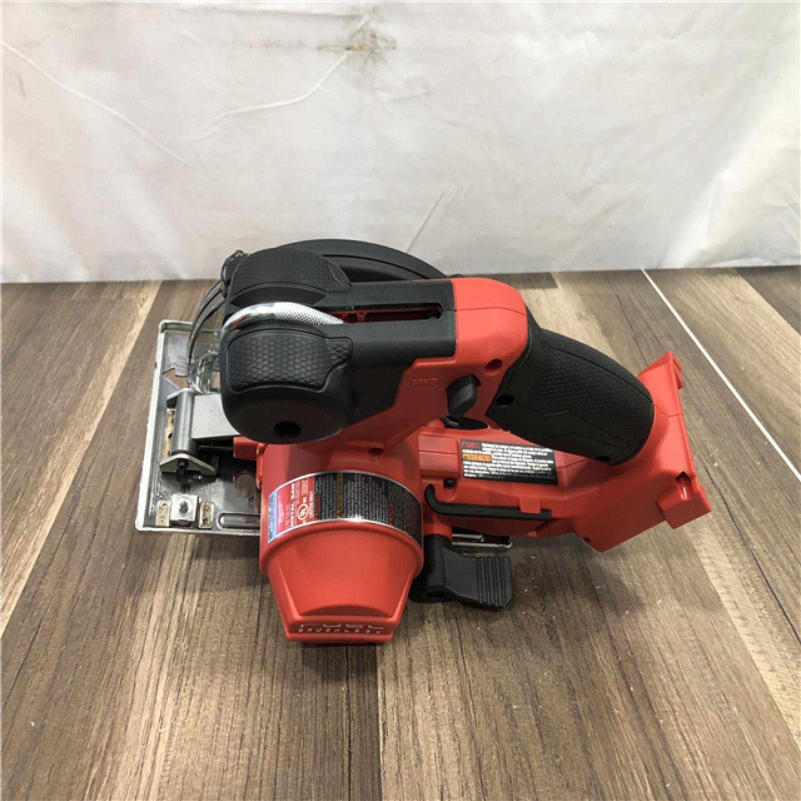 AS-IS Milwaukee FUEL 18V Lithium-Ion Brushless Cordless Metal Cutting 5-3/8 in. Circular Saw (Tool-Only) w/ Metal Saw Blade