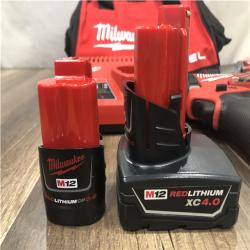 AS-IS Milwaukee FUEL 12-Volt Lithium-Ion Brushless Cordless Hammer Drill and Impact Driver Combo Kit