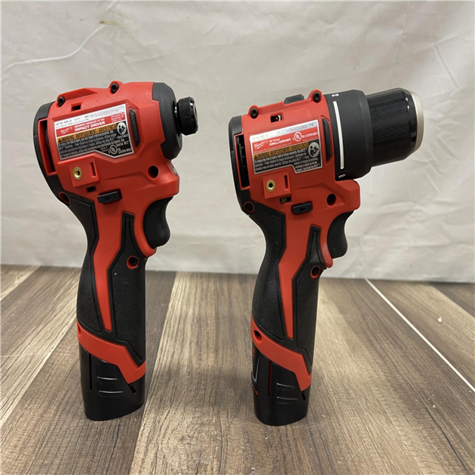 AS-IS Milwaukee 12V Lithium-Ion Brushless Cordless Subcompact Drill and Impact Driver Kit