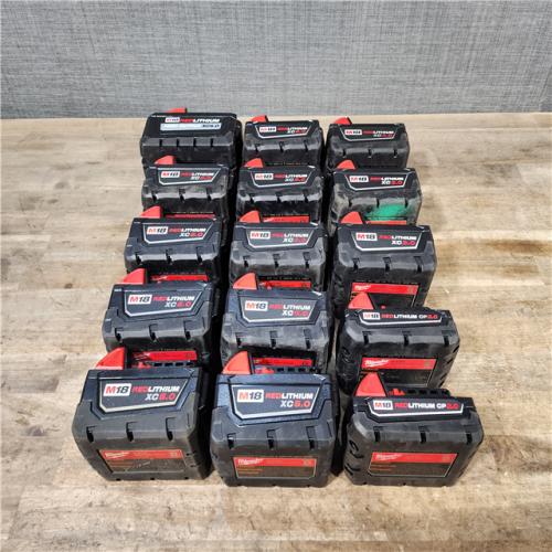 HOUSTON LOCATION - AS-IS MILWAUKEE BATTERY PACK QTY - 15