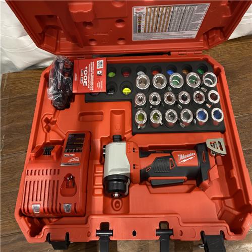 AS-IS Milwaukee 2935CU-21S 18V M18 Cable Stripper Kit with 17 Cu THHN / XHHW Bushings 1.5 Ah