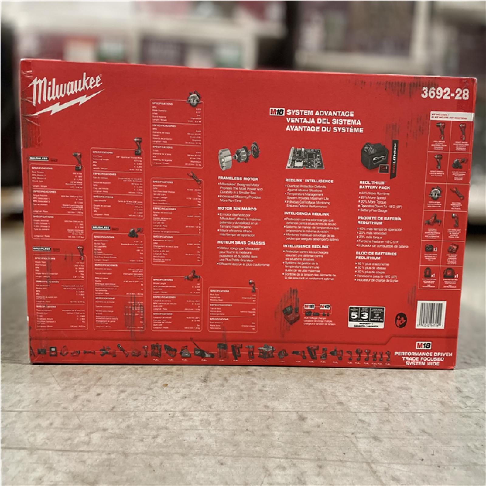 NEW! Milwaukee M18 18-Volt Lithium-Ion Cordless Combo Kit