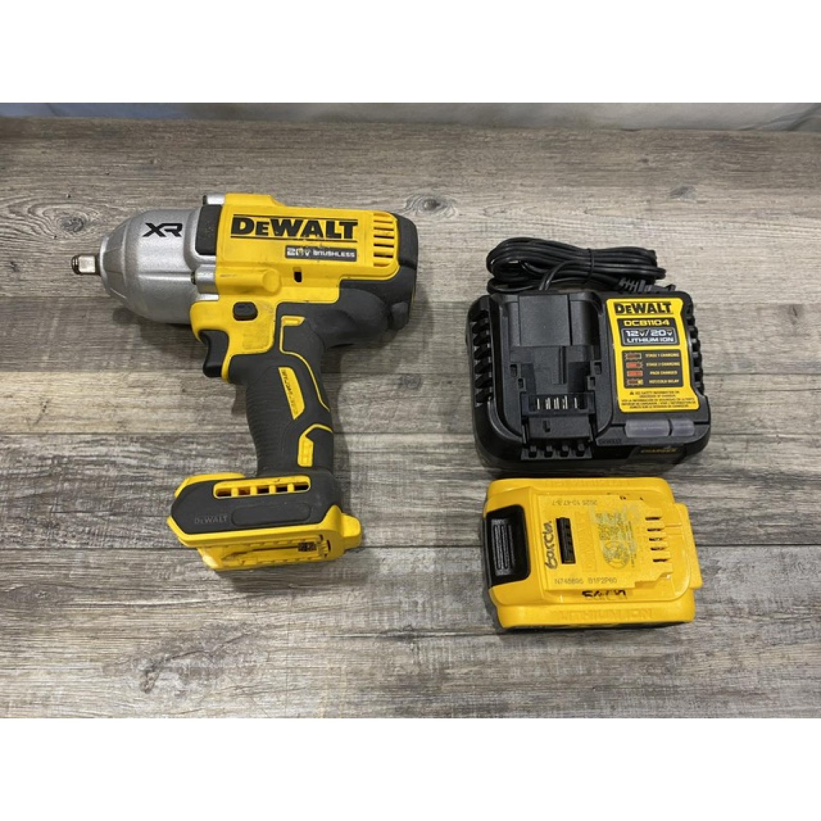 AS-IS DEWALT 20V MAX Lithium-Ion Cordless 1/2 in. Impact Wrench Kit