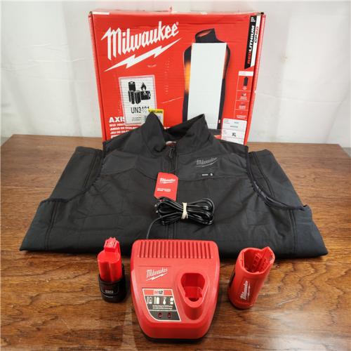 AS-IS Milwaukee Men's X-Large M12 12-Volt Lithium-Ion Cordless Axis Black Heated Vest Kit