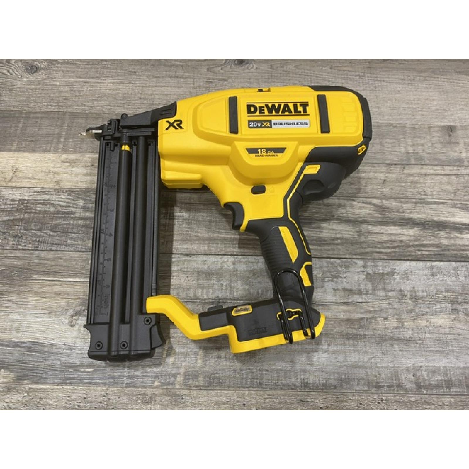 AS-IS DEWALT 20V MAX XR Lithium-Ion Electric Cordless 18-Gauge Brad Nailer (Tool Only)