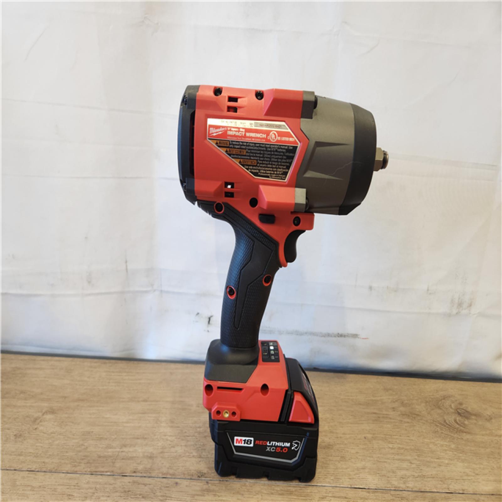 AS-IS- Milwaukee FUEL 18V Lithium-Ion Brushless Cordless 1/2 in. Impact Wrench w/Friction Ring Kit