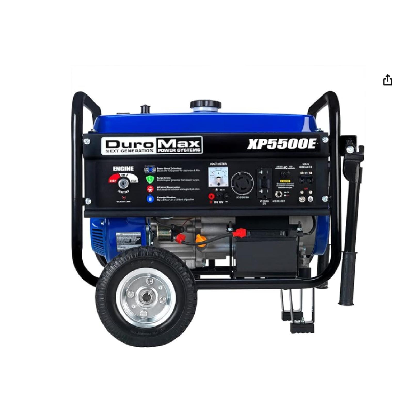 DALLAS LOCATION - DuroMax XP5500E Gas Powered Portable Generator-5500 Watt Electric Start