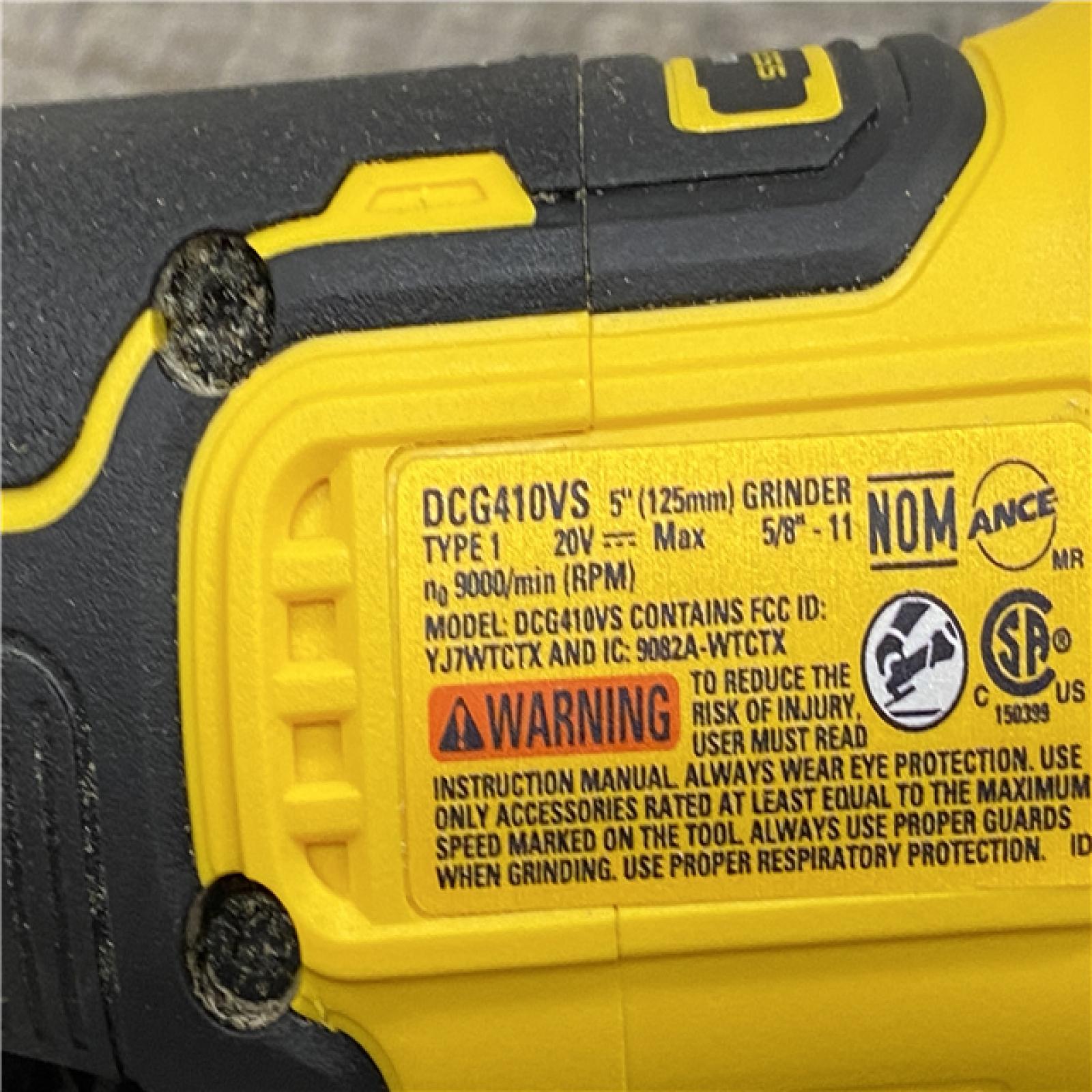 AS-IS DEWALT 20V XR Cordless 4-1/2. in. to 5 in. Variable Speed Angle Grinder (Tool Only)