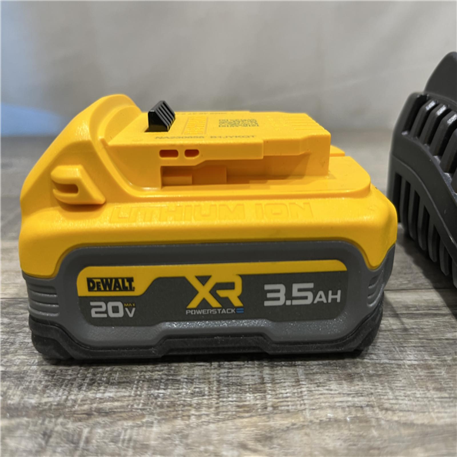 AS-IS DEWALT 20V MAX XR POWERSTACK Lithium-Ion Battery Starter Kit with 3.5Ah Battery and Charger