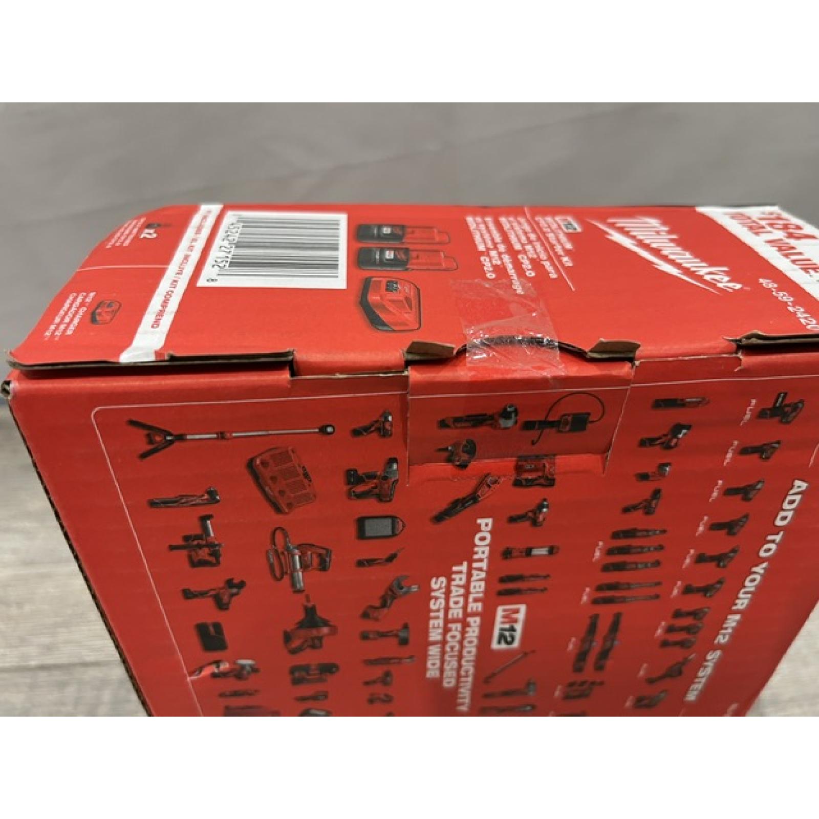 NEW - Milwaukee 12V Lithium-Ion Compact 2.0 Ah Battery Pack (2-Pack) Starter Kit