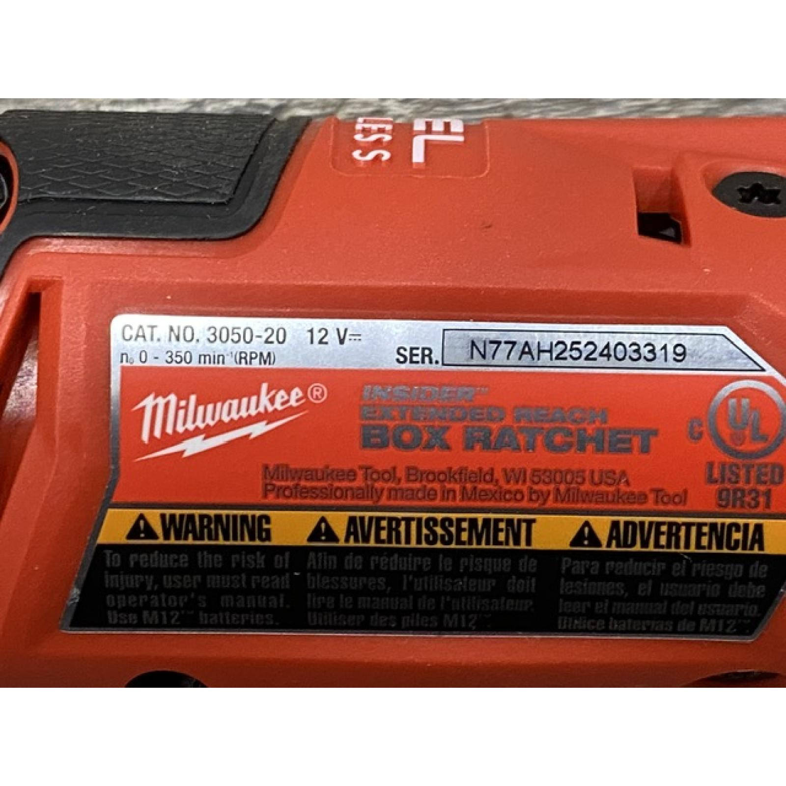 AS-IS Milwaukee  FUEL INSIDER 12V Lithium-Ion Brushless Cordless 1/4 in. - 3/8 in. Extended Reach Box Ratchet (Tool-Only)