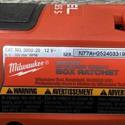 AS-IS Milwaukee  FUEL INSIDER 12V Lithium-Ion Brushless Cordless 1/4 in. - 3/8 in. Extended Reach Box Ratchet (Tool-Only)