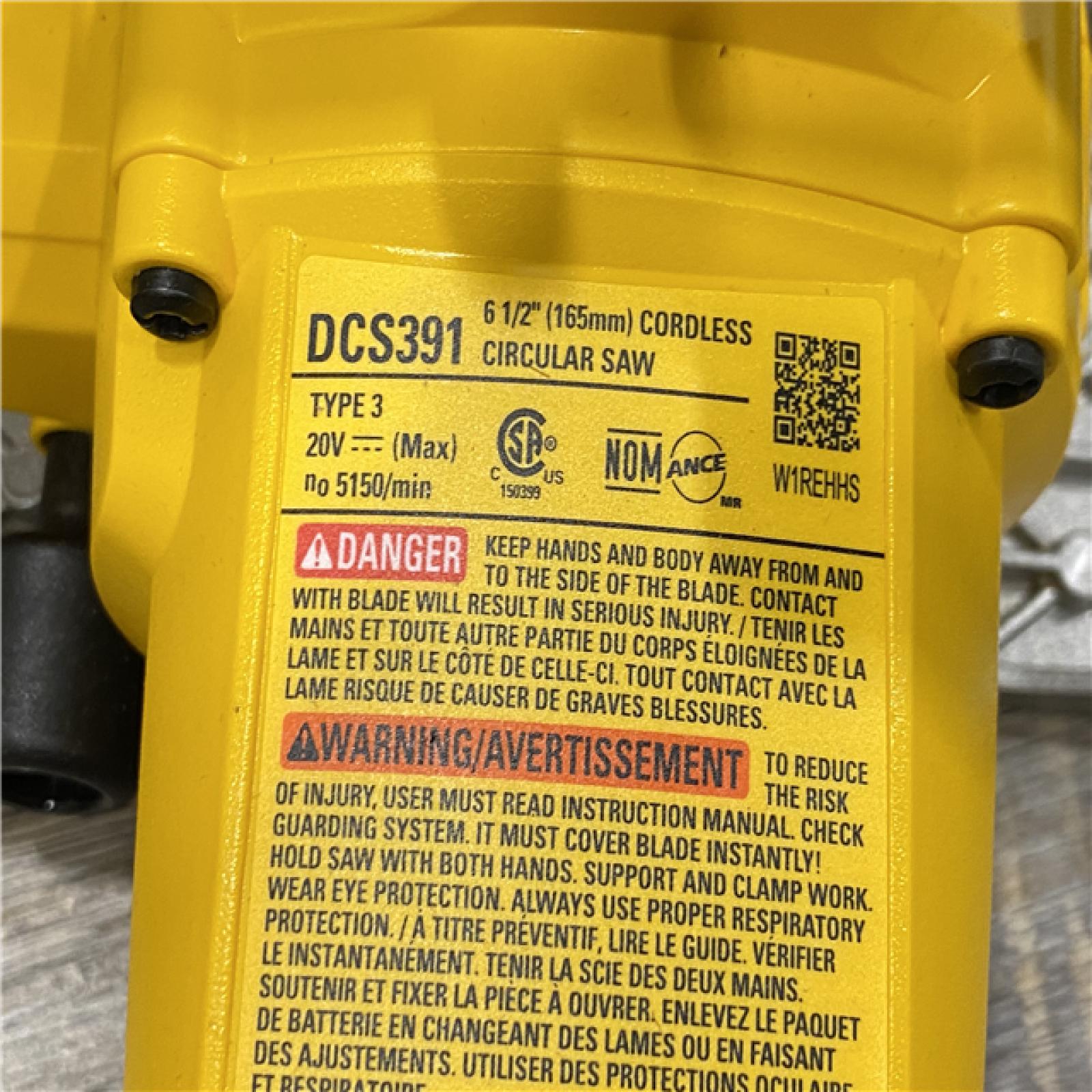 AS-IS DEWALT 20-Volt MAX Lithium-Ion Cordless 6-1/2 in. Circular Saw (Tool-Only)