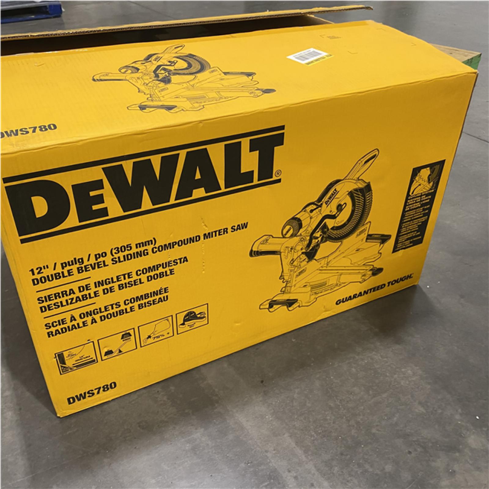 As-Is- DEWALT 15 Amp Corded 12 in. Double Bevel Sliding Compound Miter Saw