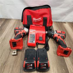 AS-IS Milwaukee 18V Cordless Brushed 2 Tool Drill/Driver and Impact Driver Kit