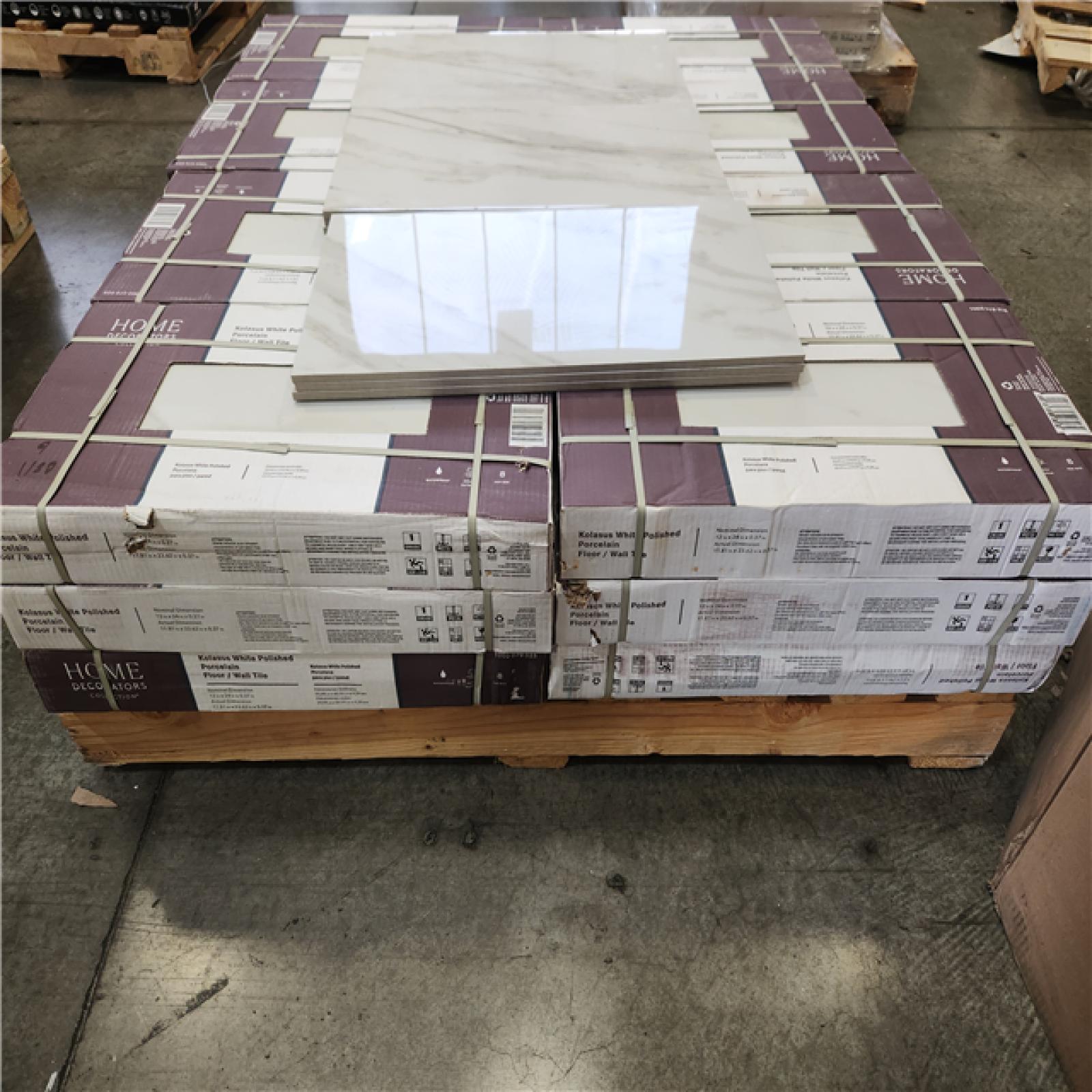 Phoenix Home Decorators Collection Kolasus White 12 in. x 24 in. Polished Porcelain Marble Look Floor and Wall Tile (384 sq. ft./24 Case)