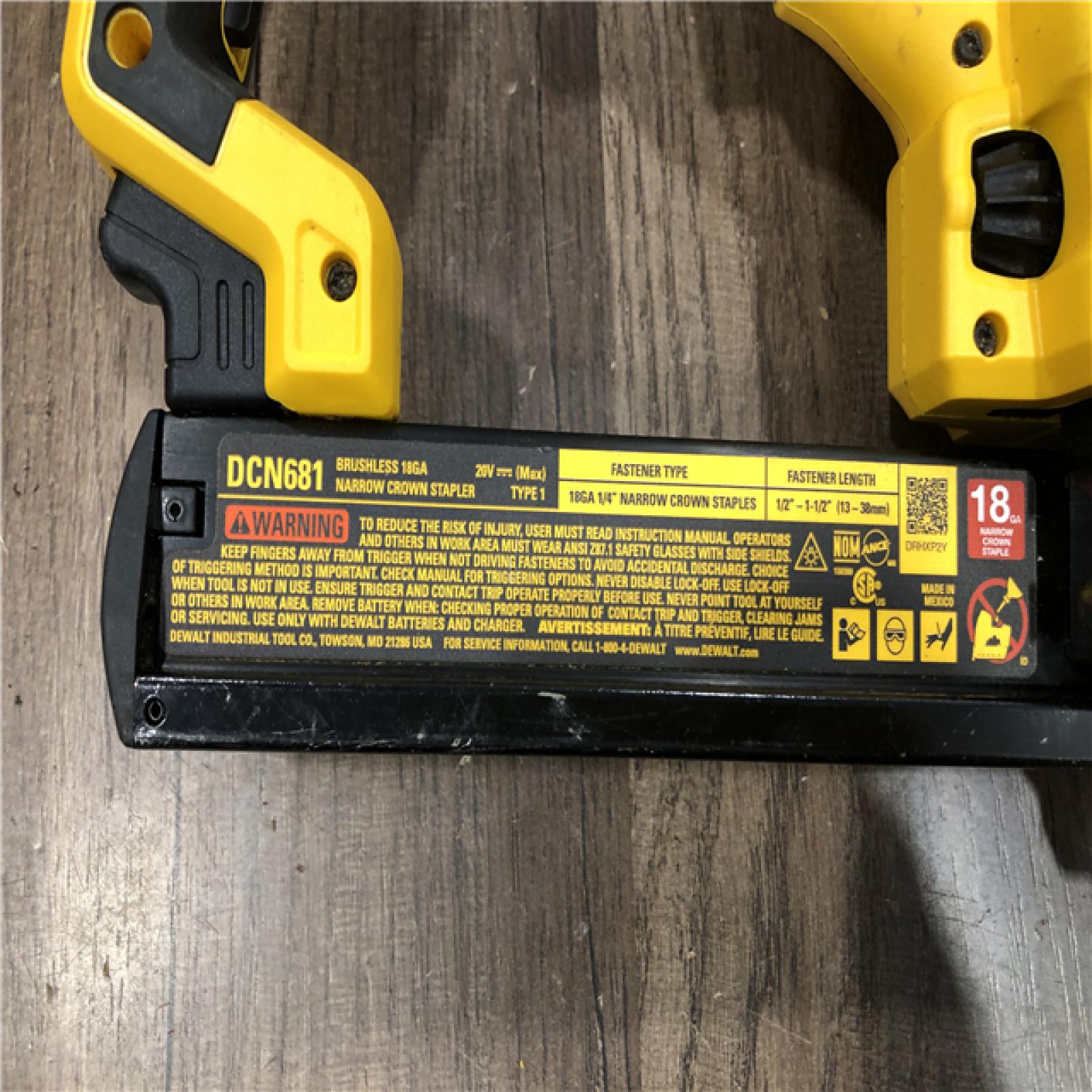 AS-IS DEWALT 20V MAX XR Lithium-Ion Cordless 18-Gauge Narrow Crown Stapler (Tool Only)