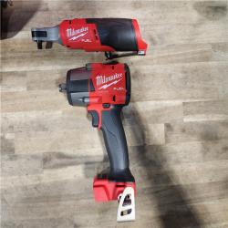 HOUSTON LOCATION - AS-IS M18 FUEL 18V Cordless Mid Torque 1/2 in. Impact Wrench W/ M12 FUEL 3/8 in. Ratchet & Battery/Charger Combo Kit