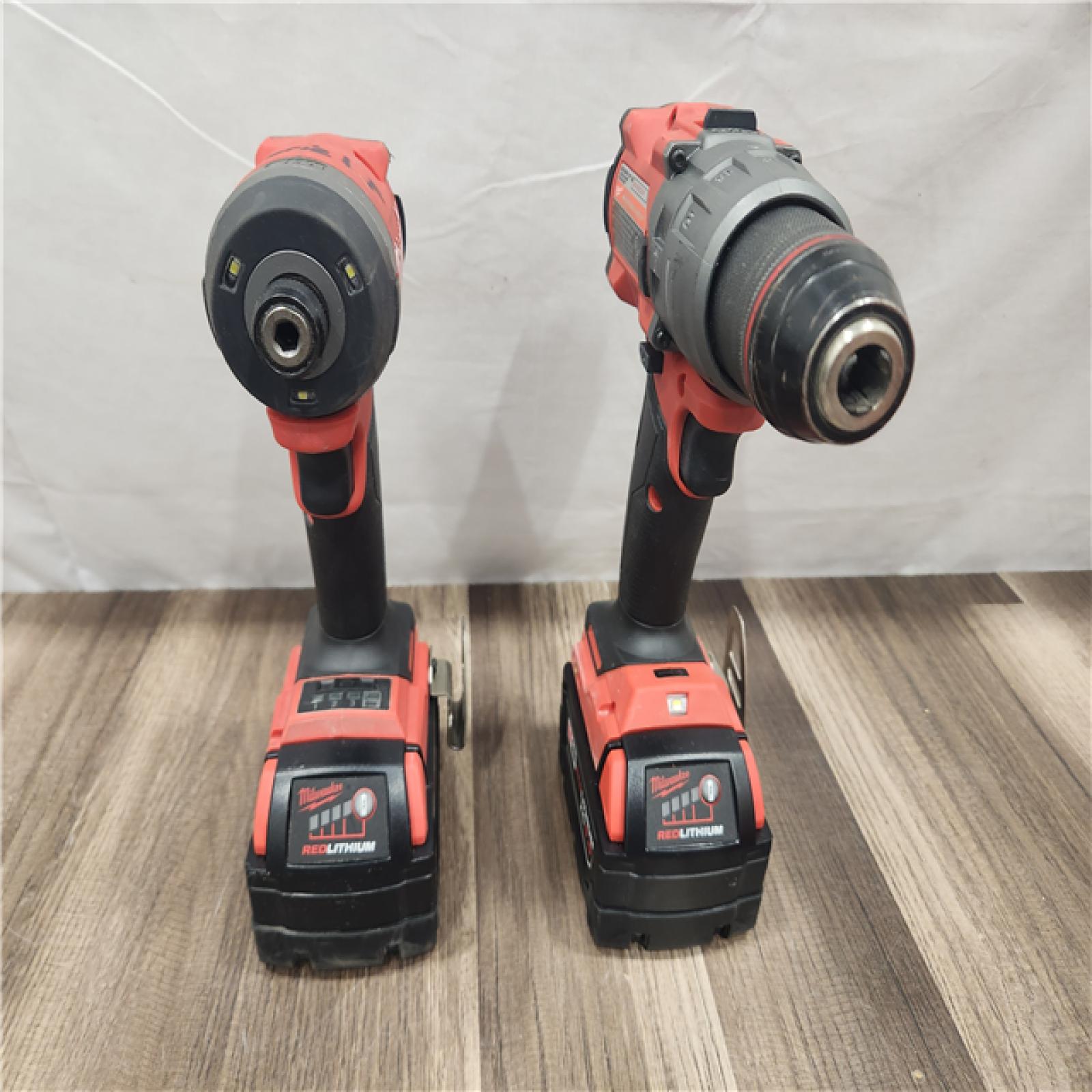 AS-IS- MILWAUKEE FUEL 18V Lithium-Ion Brushless Cordless Hammer Drill and Impact Driver Combo Kit