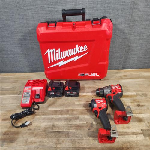 HOUSTON LOCATION - AS-IS MILWAUKEE M18 FUEL 18V Lithium-Ion Brushless Cordless Hammer Drill and Impact Driver Combo Kit (2-Tool) with 2 Batteries
