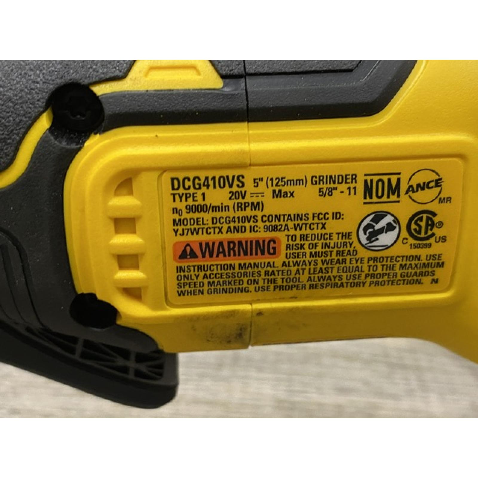AS-IS DEWALT 20V XR Cordless 4-1/2. in. to 5 in. Variable Speed Angle Grinder (Tool Only)