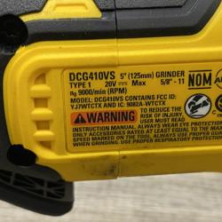 AS-IS DEWALT 20V XR Cordless 4-1/2. in. to 5 in. Variable Speed Angle Grinder (Tool Only)
