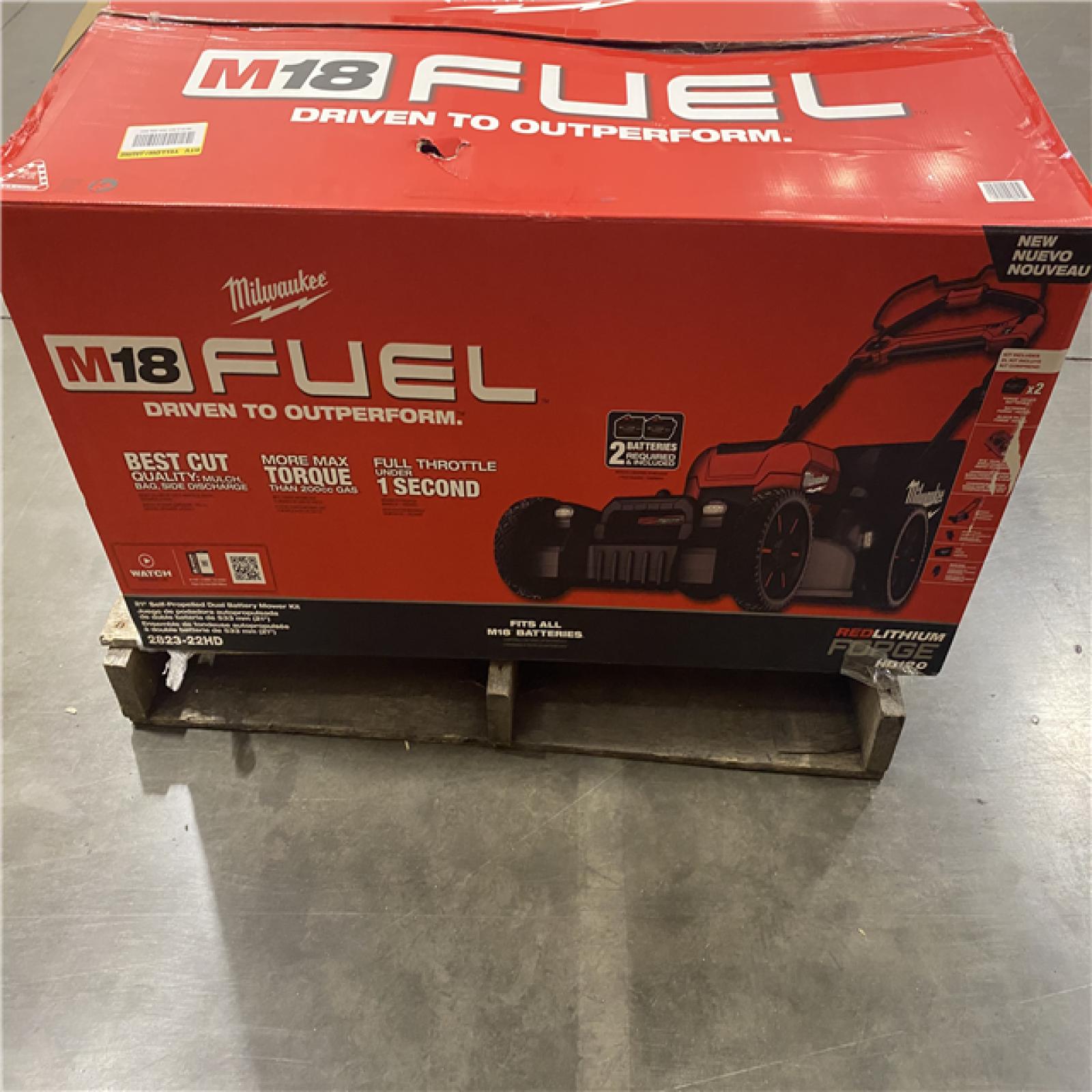 As-Is- M18 FUEL Brushless Cordless 21 in. Walk Behind Dual Battery Self-Propelled Mower W/(2) 12.0Ah Battery and Rapid Charger