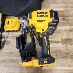 HOUSTON LOCATION - AS - IS DEWALT 20V MAX Lithium-Ion 15-Degree Electric Cordless Roofing Nailer Kit