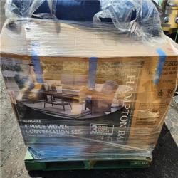 Phoenix NEW Hampton Bay Newshire 4-Piece Wicker Patio Conversation Set with Lake Cushions