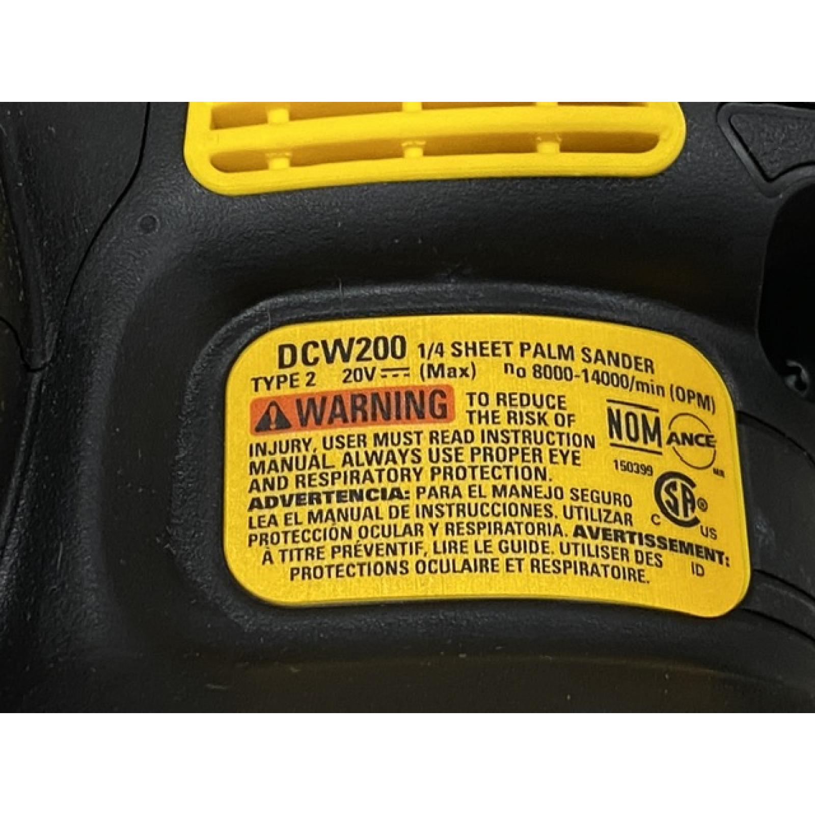 AS-IS DEWALT 20V MAX XR Cordless Brushless 1/4 Sheet Variable Speed Sander (Tool Only)
