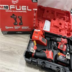 AS-IS Milwaukee FUEL 18V Lithium-Ion Brushless Cordless Hammer Drill and Impact Driver Combo Kit