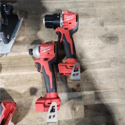 HOUSTON LOCATION - AS-IS MILWAUKEE 4 TOOL COMBO KIT W/ (2) BATTERY & CHARGER