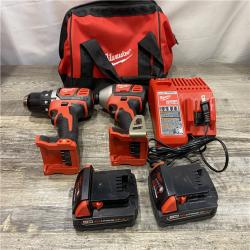 AS-IS Milwaukee 18V Lithium-Ion Cordless Drill Driver/Impact Driver Combo Kit
