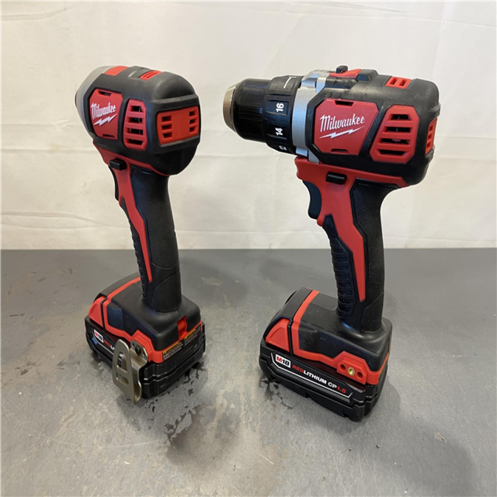 AS-IS - Milwaukee M18 18V Lithium-Ion Cordless Drill Driver/Impact Driver Combo Kit