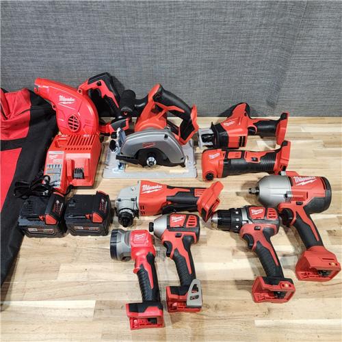 HOUSTON LOCATION - AS-IS Milwaukee 18-Volt Lithium-Ion Cordless (9-Tool) Combo Kit