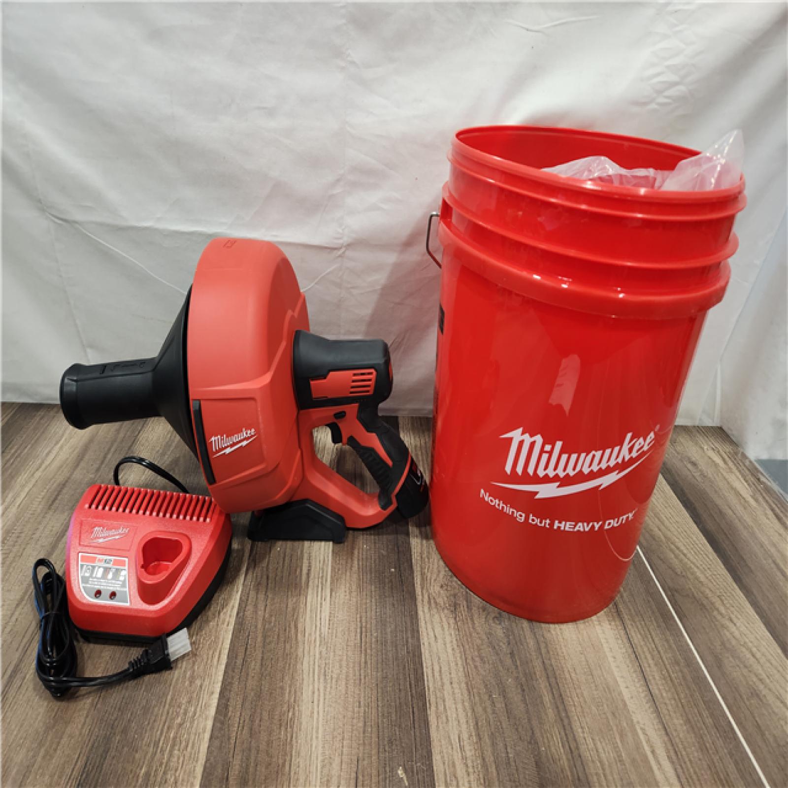 AS-IS- M12 Trap Snake 12V Lithium-Ion Cordless Toilet and Urinal Auger Power Driver W/ 1.5AH Battery and Charger