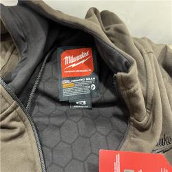 AS-IS Men's 2X-Large M12 12-Volt Lithium Ion Cordless Brown Heated Hooded Jacket (Jacket and Battery Holder Only)