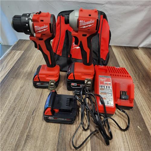 AS-IS- Milwaukee M18 Compact Brushless 2-Tool Combo Kit