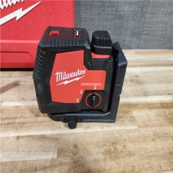 HOUSTON LOCATION - AS-IS Milwaukee Green 100 ft. Cross Line and Plumb Points Rechargeable Laser Level with REDLITHIUM Lithium-Ion
