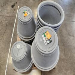 Phoenix Location Vigoro 22 in. Alameda Extra Large Gray Plastic Planter (22 in. D x 17.5 in. H) Pallet (28 Planters)