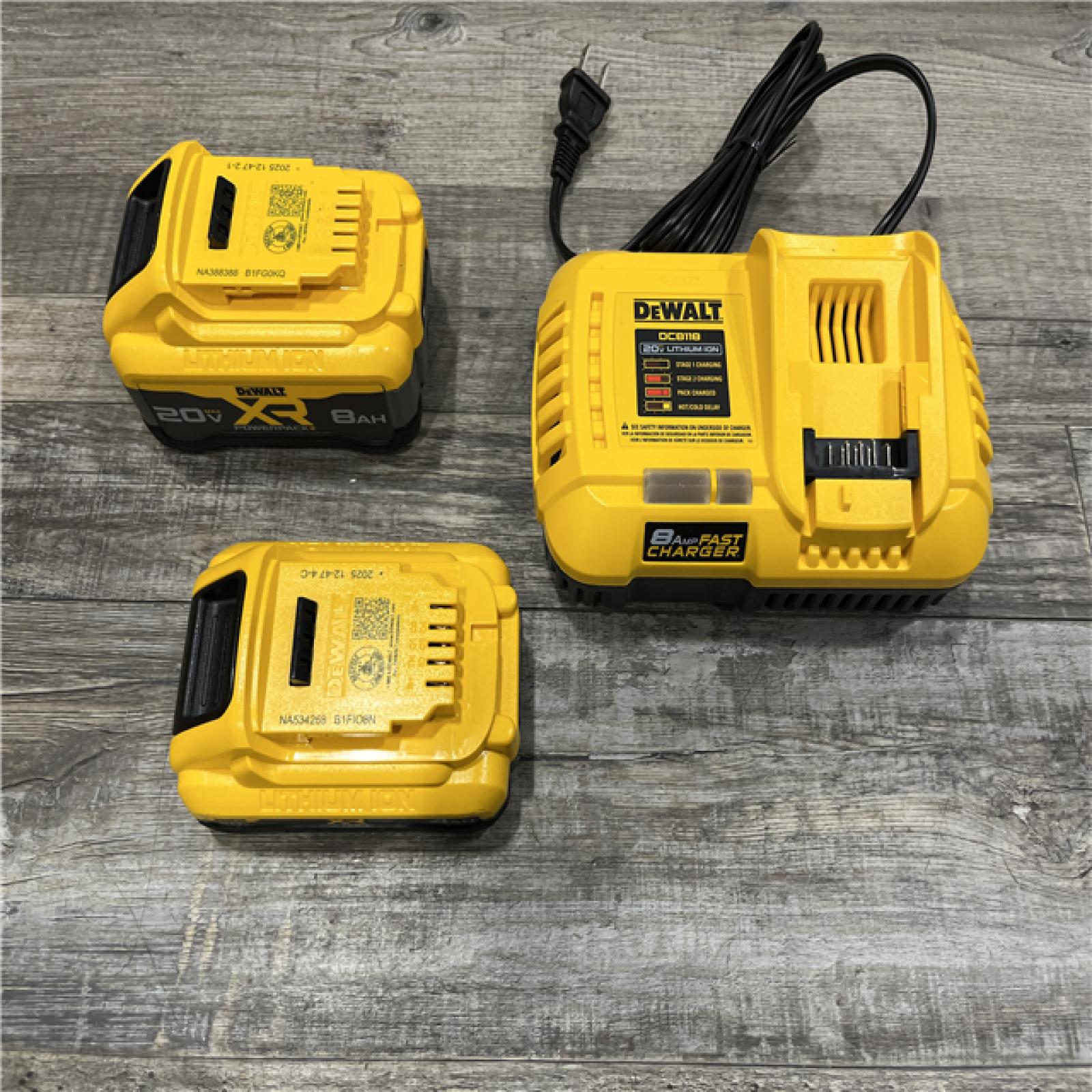 LIKE NEW - DEWALT 20V XR Lithium-Ion Starter Pack with 8.0 Ah and 4.0 Ah Battery Packs and Charger