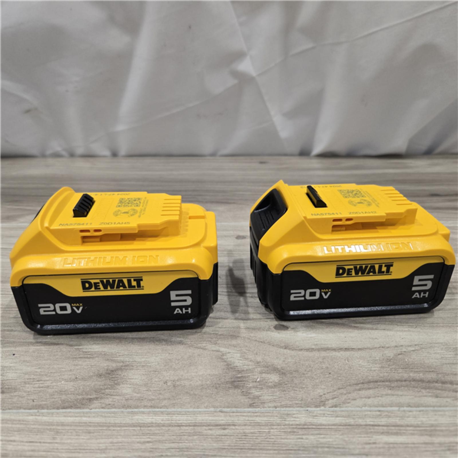 AS-IS DEWALT 20V MAX XR Premium Lithium-Ion 5.0Ah Battery Pack (2 Pack)