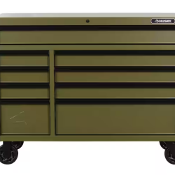 DALLAS LOCATION- HUSKY Heavy Duty 52 in. W 9-Drawer Matte Army Green Rolling Tool Cabinet