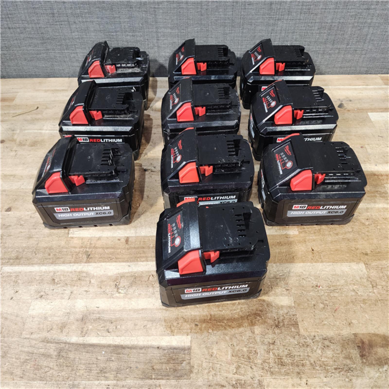 HOUSTON LOCATION - AS - IS MILWAUKEE BATTERY PACK QTY - 10