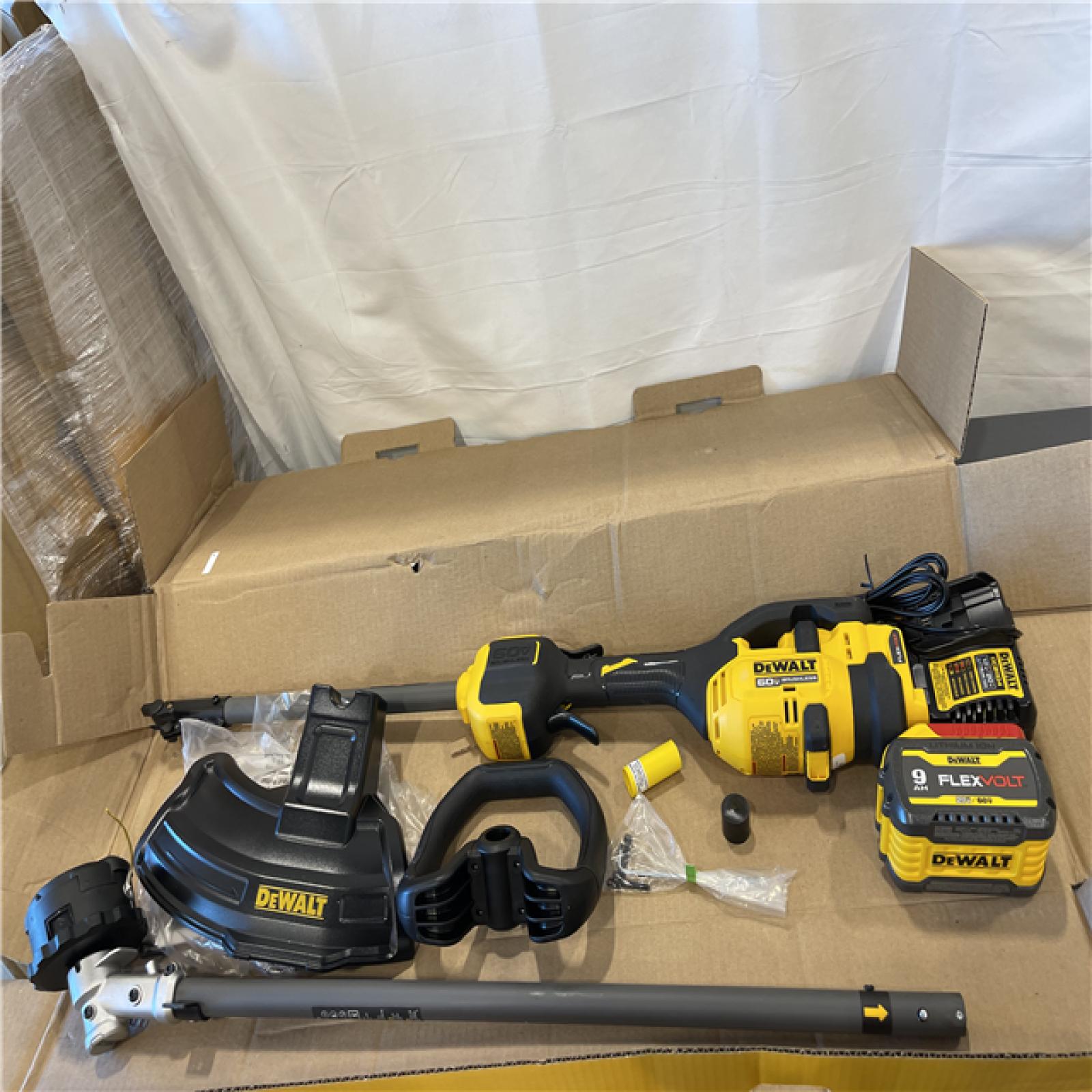 AS-IS - DEWALT FLEXVOLT 60V MAX 17 in. Cordless Battery Powered Attachment Capable Trimmer Kit