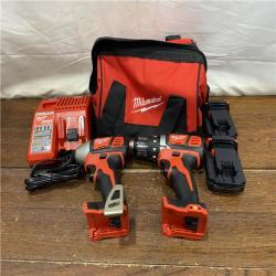AS-IS Milwaukee M18 18V Cordless Brushed 2 Tool Drill/Driver and Impact Driver Kit