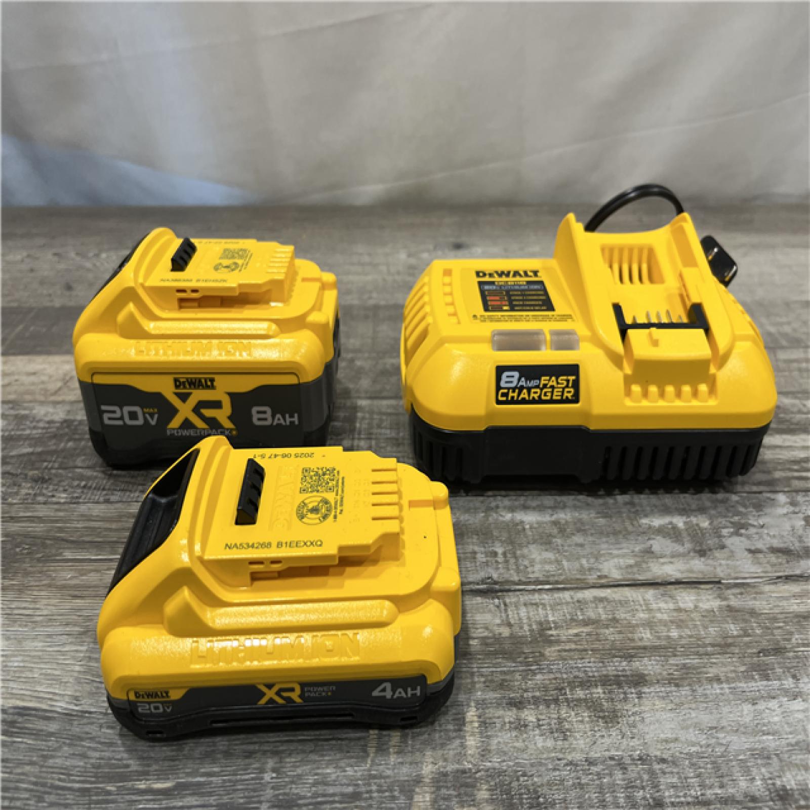 LIKE NEW - DEWALT 20V XR Lithium-Ion Starter Pack with 8.0 Ah and 4.0 Ah Battery Packs and Charger