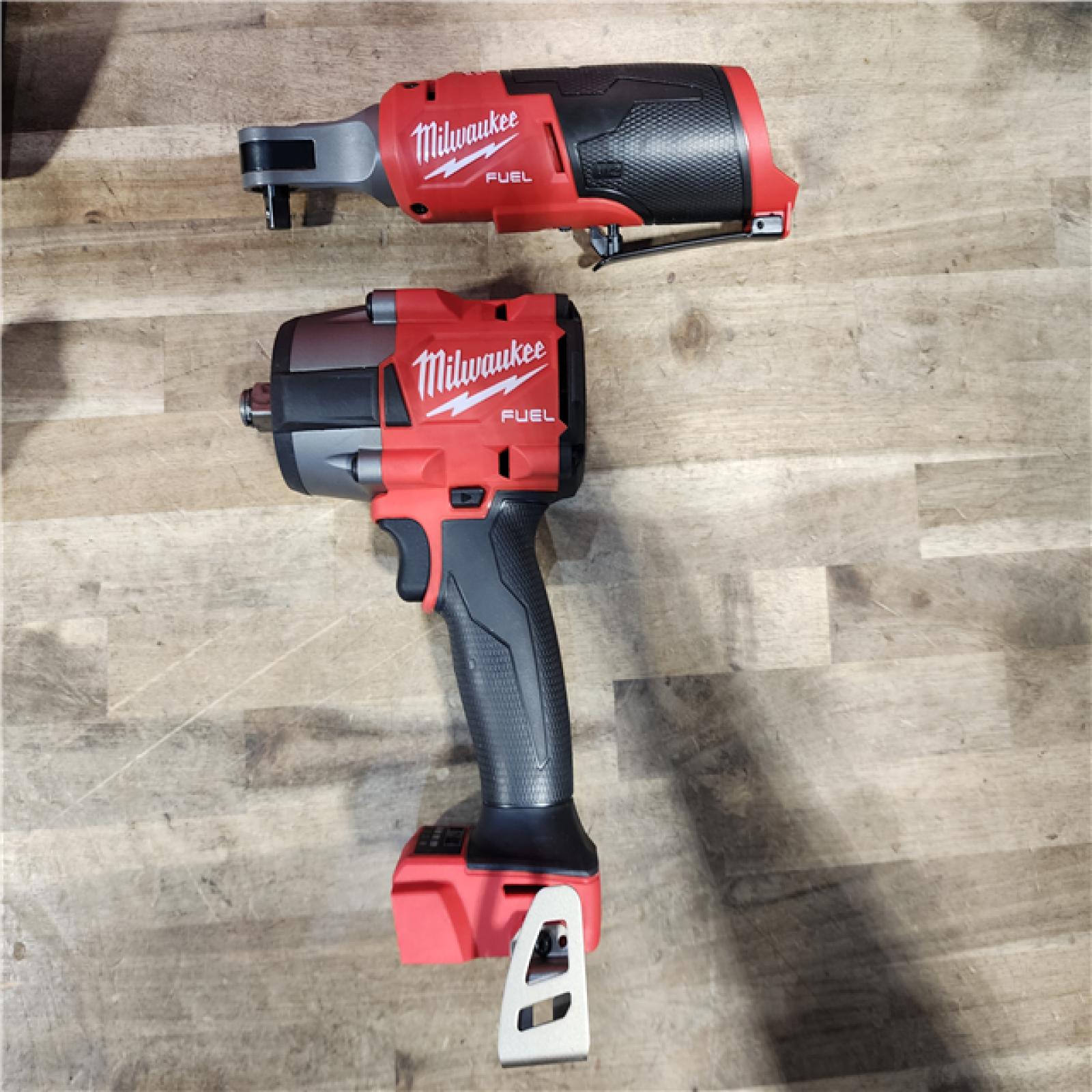 HOUSTON LOCATION - AS-IS M18 FUEL 18V Cordless Mid Torque 1/2 in. Impact Wrench W/ M12 FUEL 3/8 in. Ratchet & Battery/Charger Combo Kit